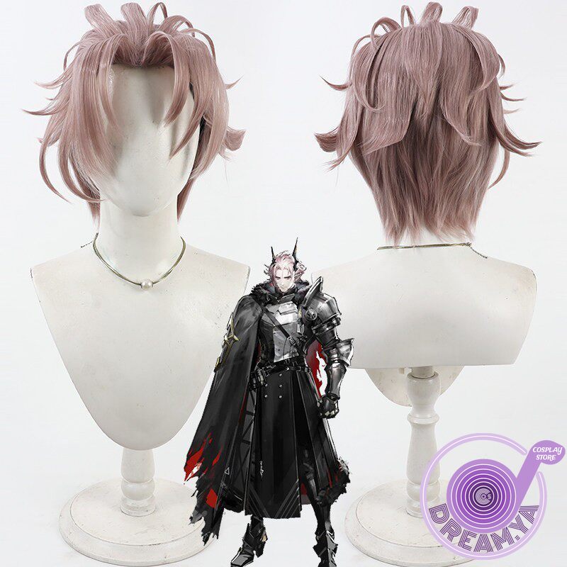 Anime Cosplay Wig Heat Resistant - Peruca Cosplay Theresis Arknights Rosa Curta