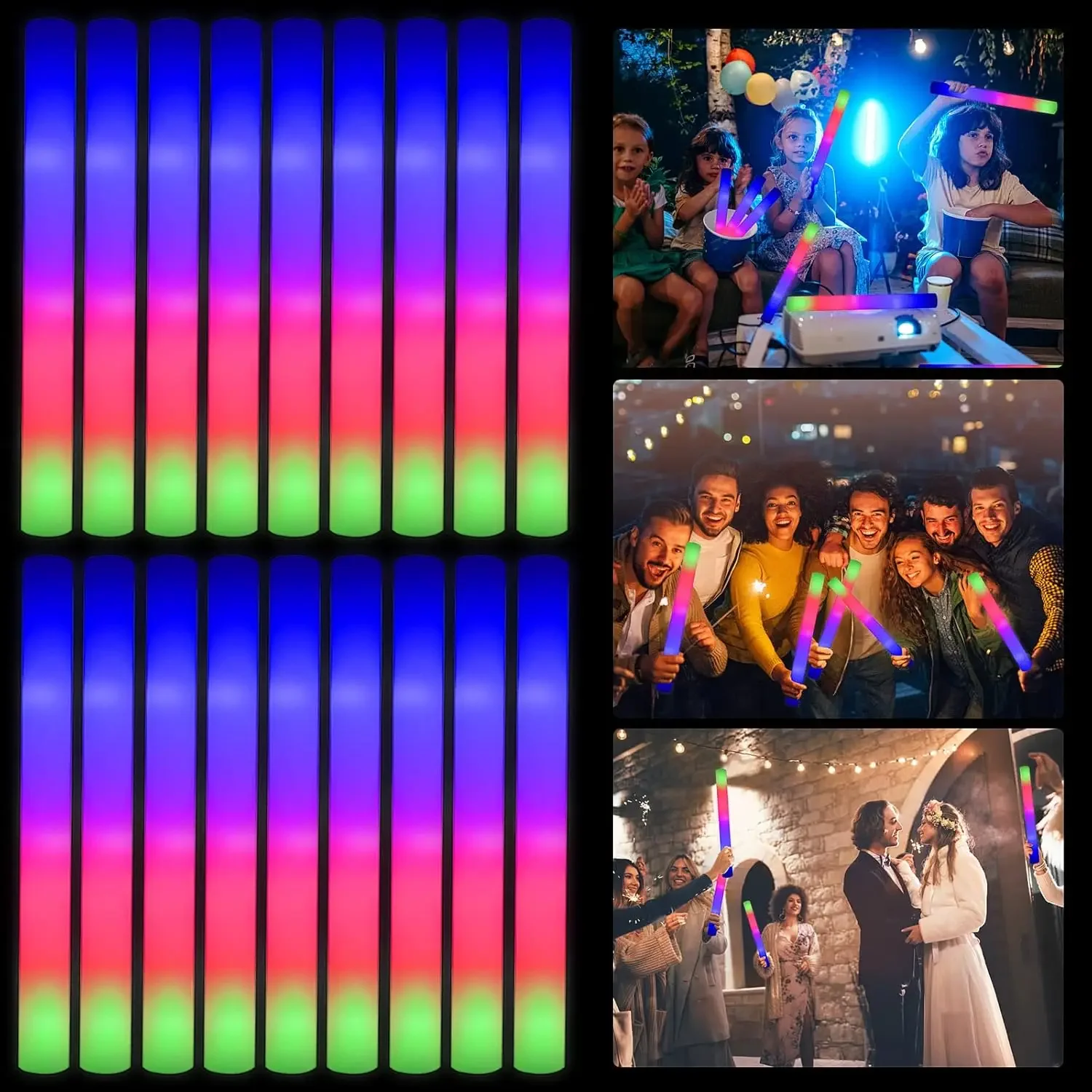 Flashing Led Foam Sticks Party - 1Z-50PCS Bastões de Espuma LED Luminosos