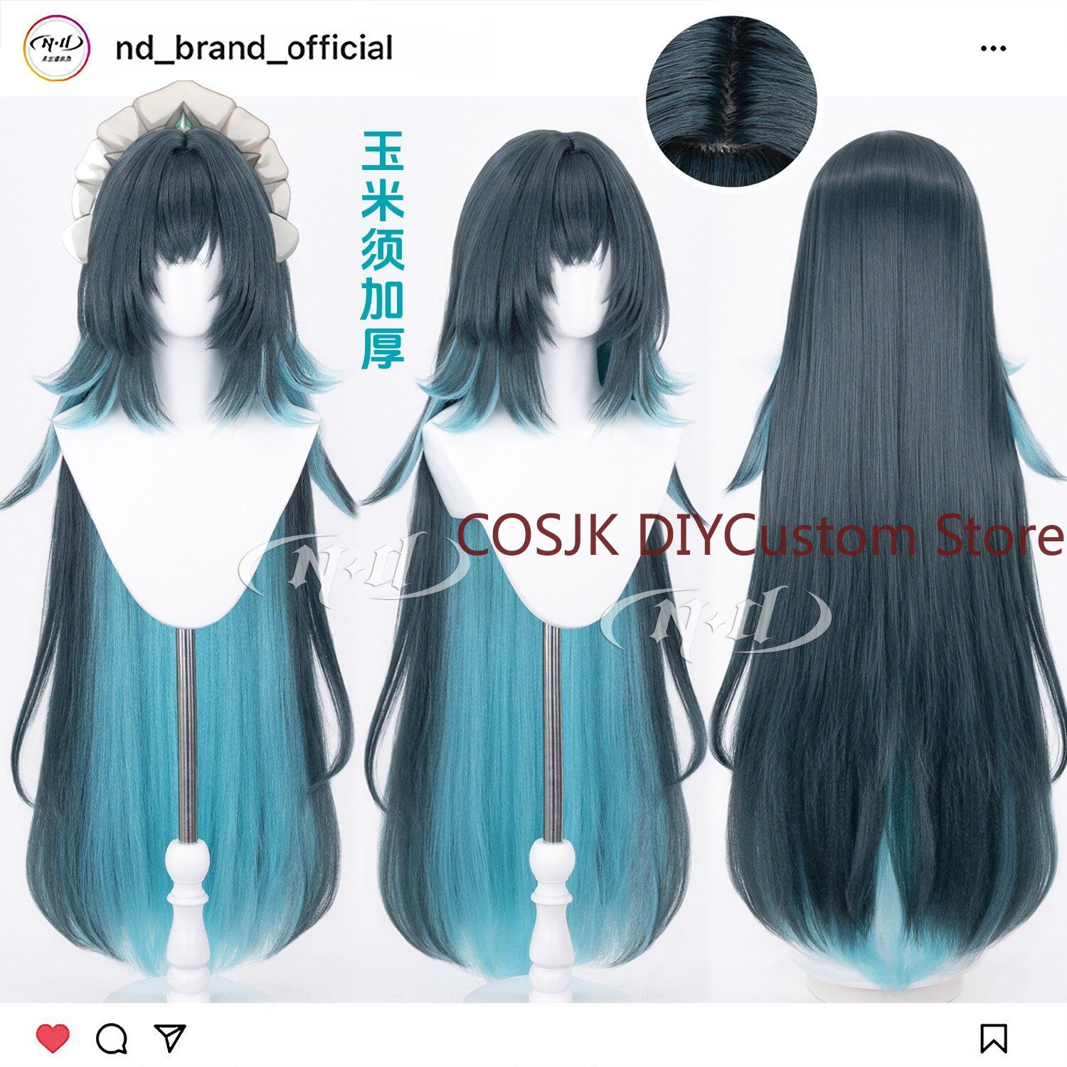Anime Cosplay Wig Heat Resistant - Peruca de cosplay de 110 cm,
