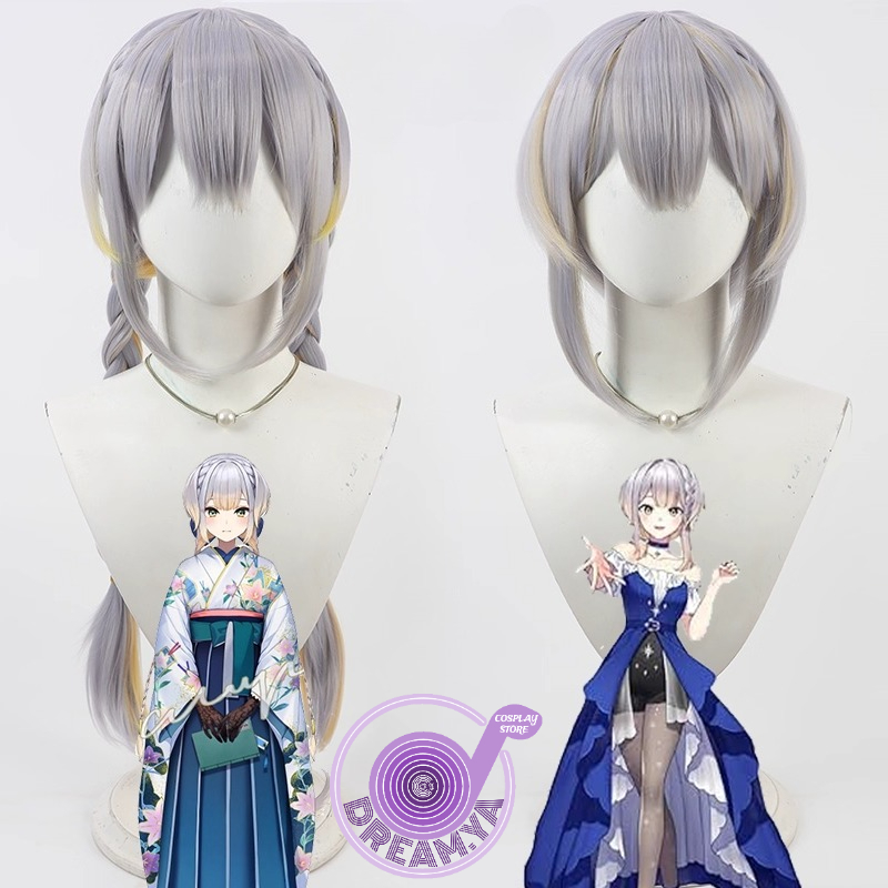 Anime Cosplay Wig Heat Resistant - Shioriha ruri peruca cosplay vtuber cinza