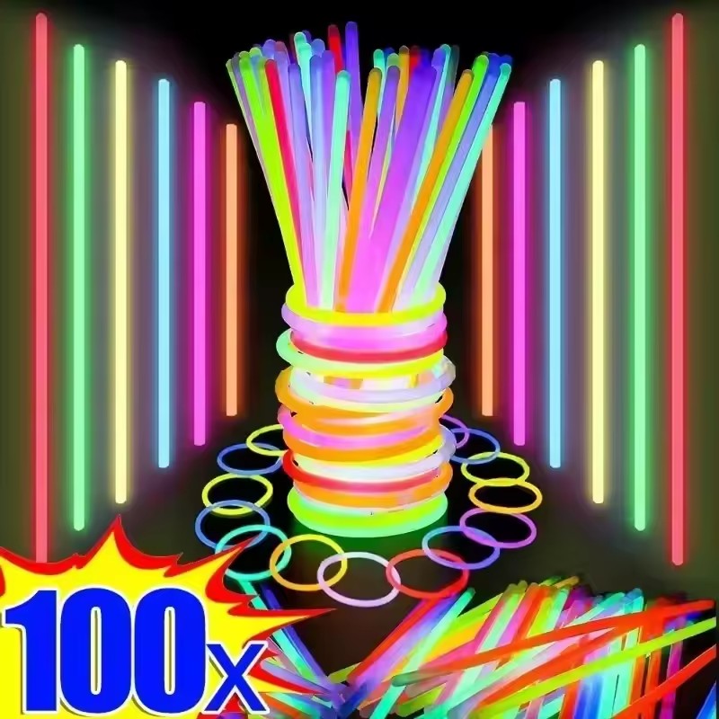 Glow In The Dark Party Glasses - 50/100 pçs varas de fluorescência festa