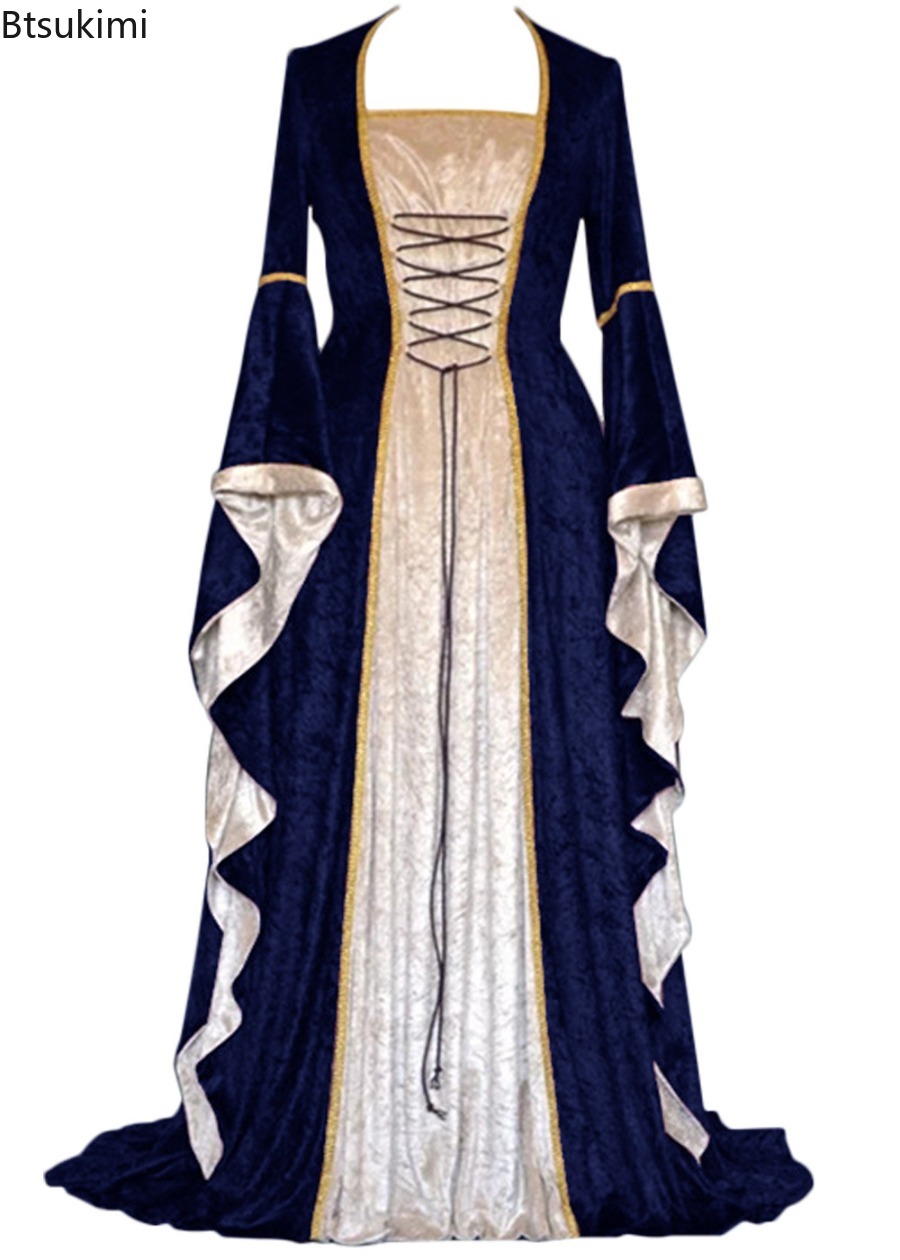 Medieval Renaissance Dress Women - Vestido Feminino Medieval Renascentista Retrô de