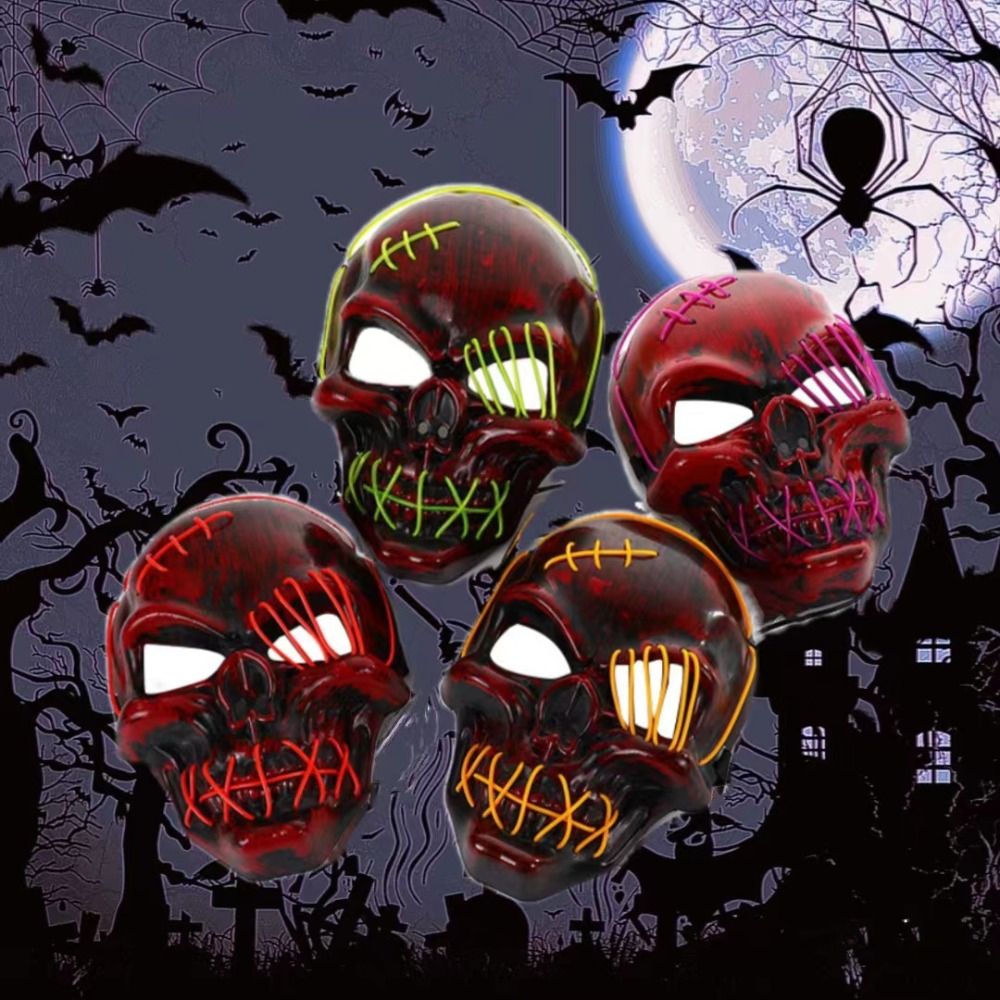 Máscara Gótica de Halloween co - Led Purge Mask Halloween avaliação e preço