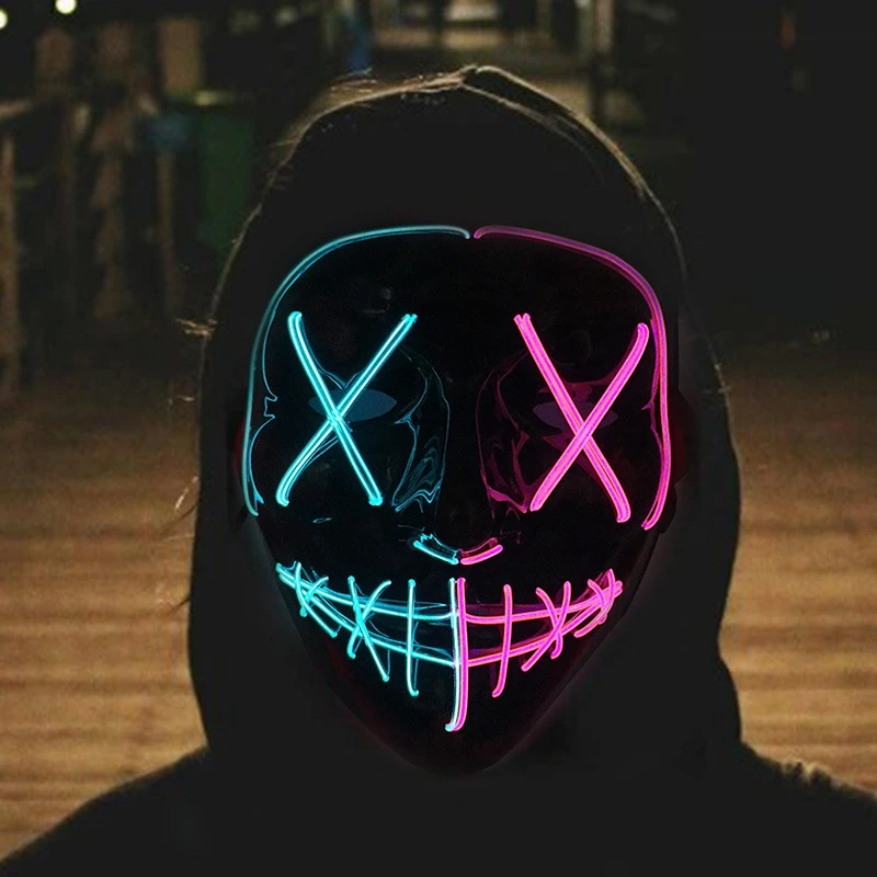 Venda quente halloween brilhan - Led Purge Mask Halloween avaliação e preço
