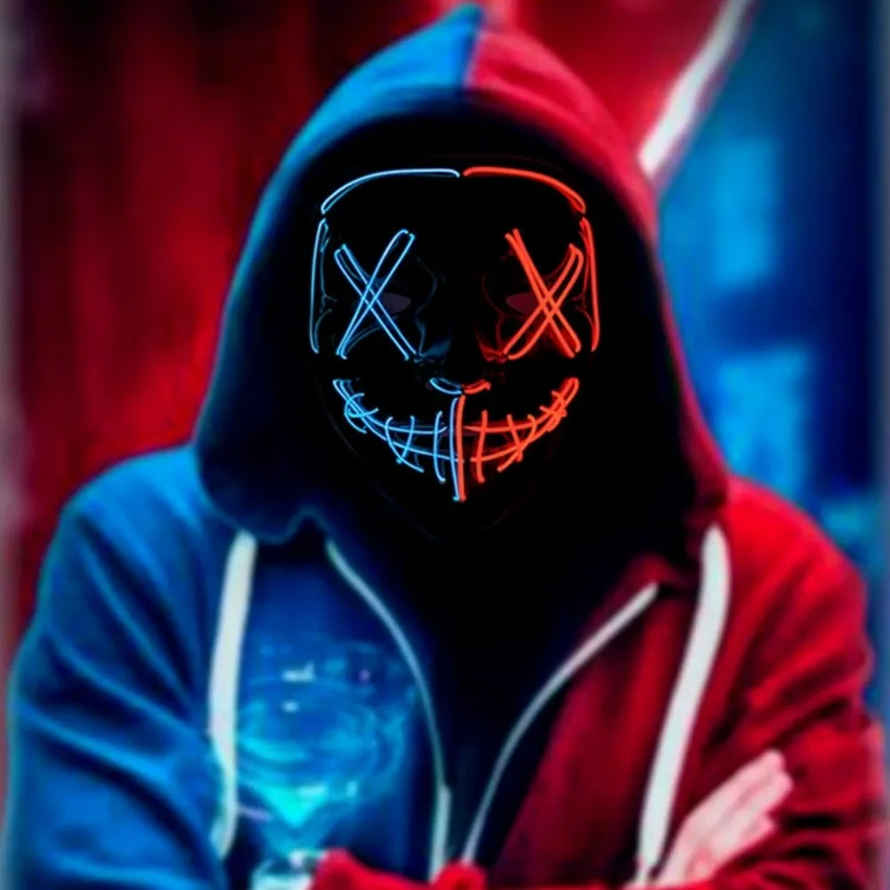Venda quente halloween brilhan - Led Purge Mask Halloween avaliação e preço