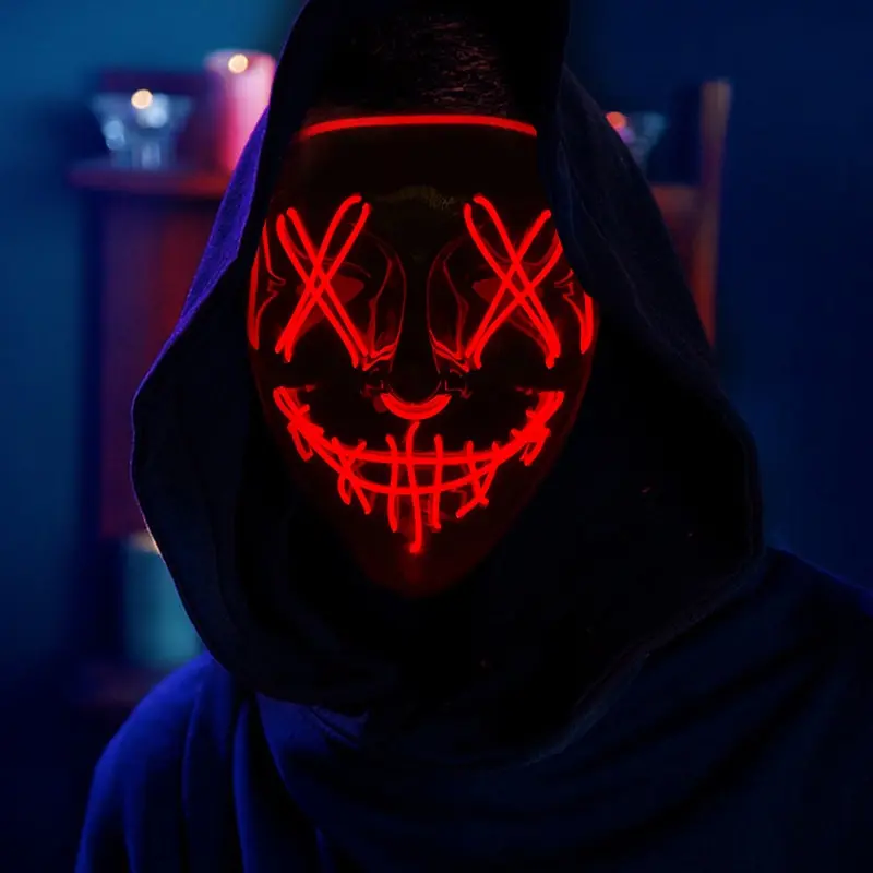 Venda quente halloween brilhan - Led Purge Mask Halloween avaliação e preço