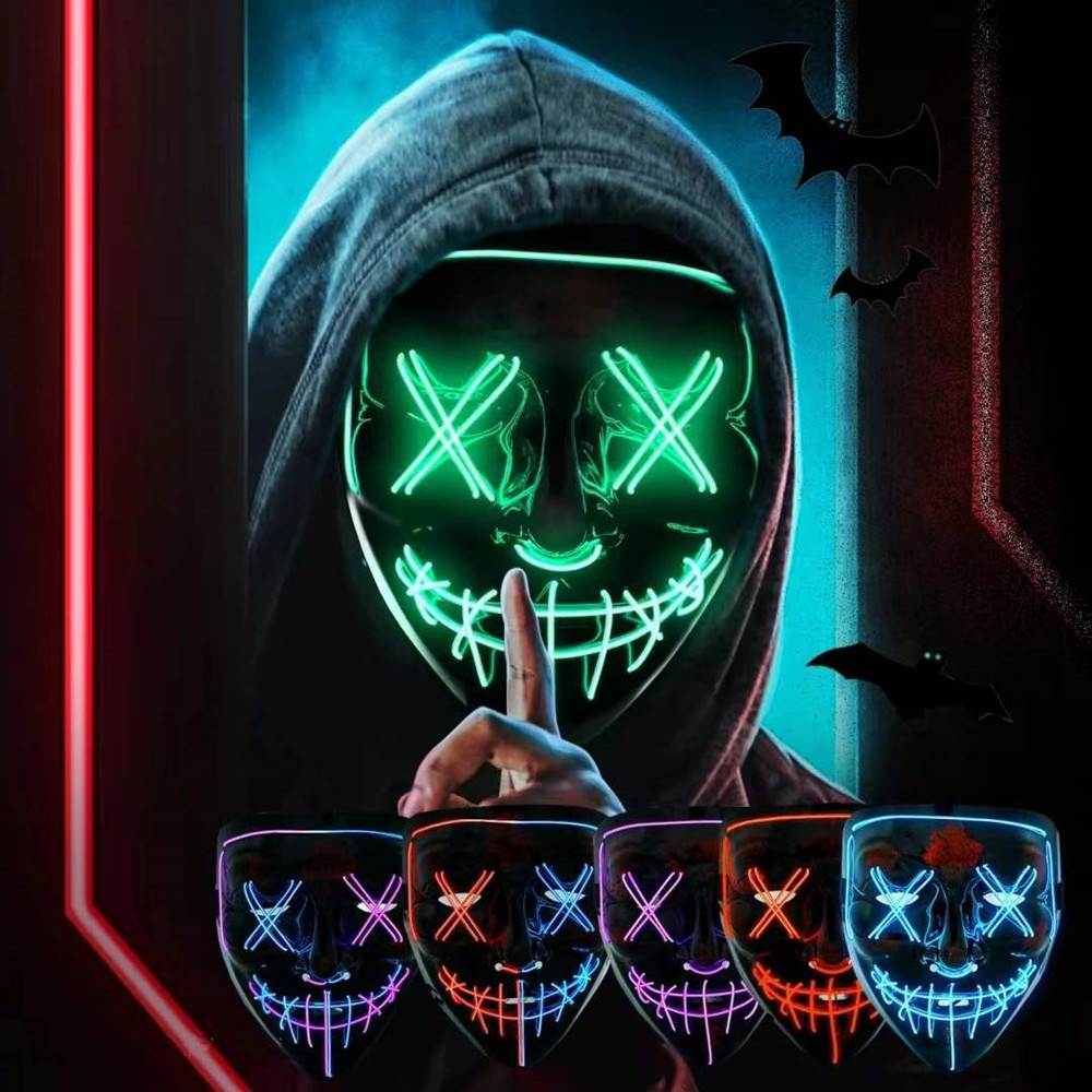 Máscaras de halloween para hom - Led Purge Mask Halloween avaliação e preço