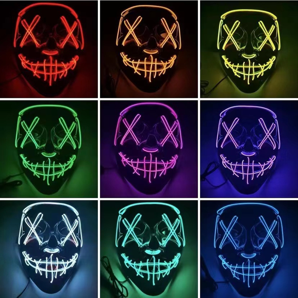Máscaras de halloween para hom - Led Purge Mask Halloween avaliação e preço