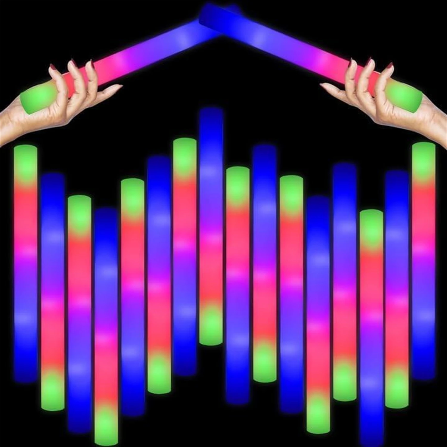 50 peças bastões de brilho de  - Flashing Led Foam Sticks Party avaliação e preço