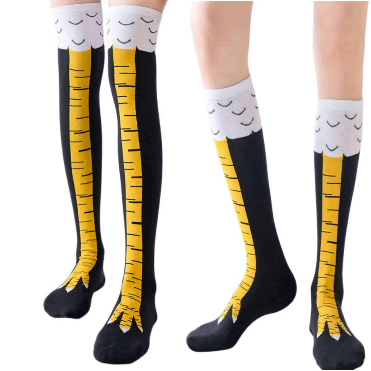 Mulheres coxa meias altas pés  - Funny Chicken Leg Socks avaliação e preço