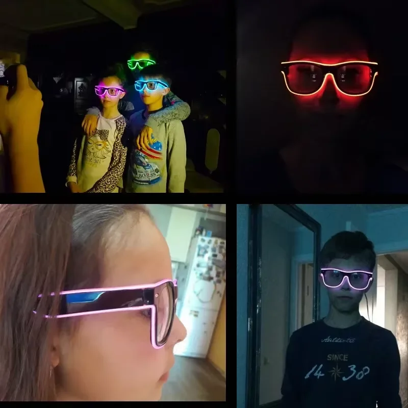 Óculos de sol com LED neon bri - Glow In The Dark Party Glasses avaliação e preço