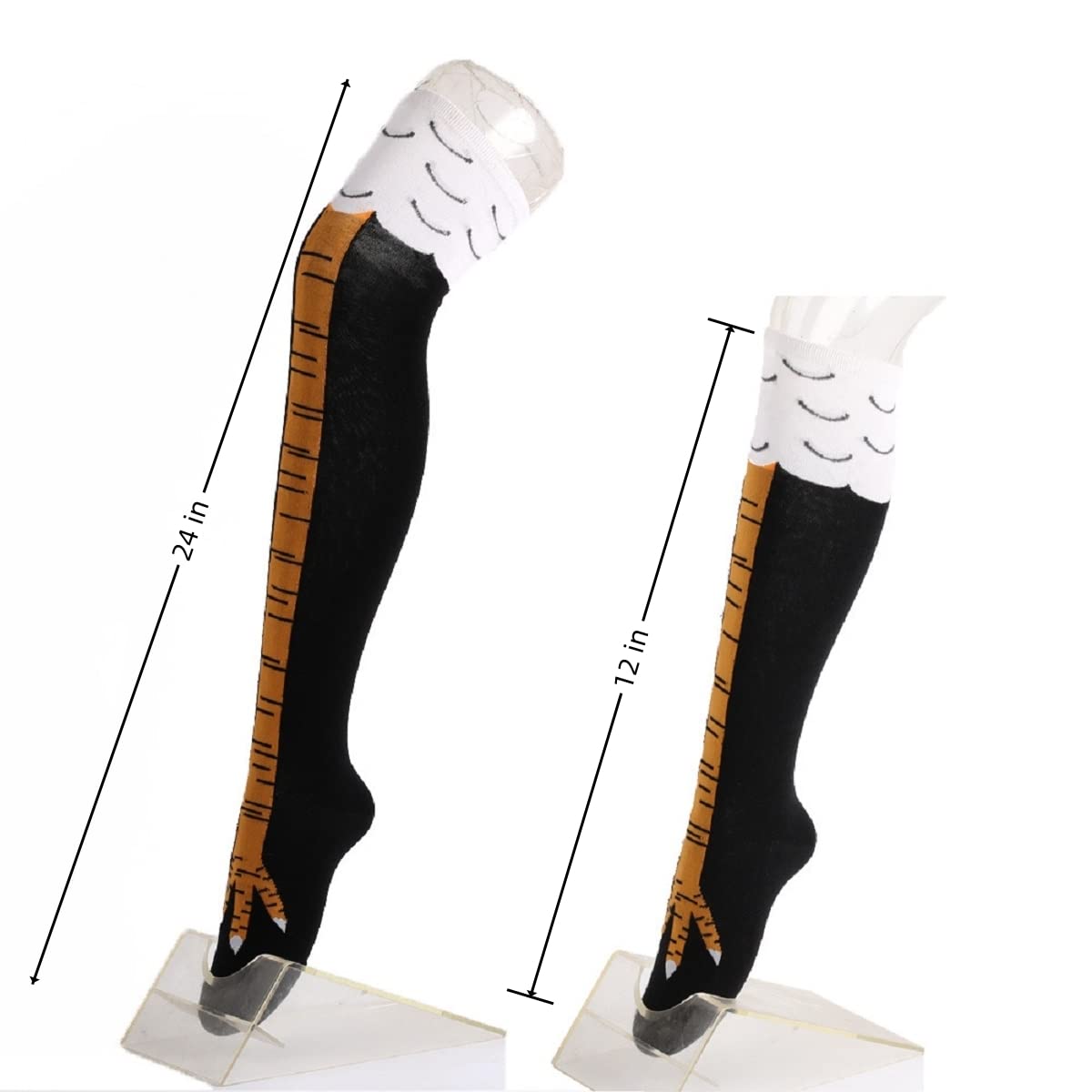 1/2 pares mulheres joelho meia - Funny Chicken Leg Socks avaliação e preço