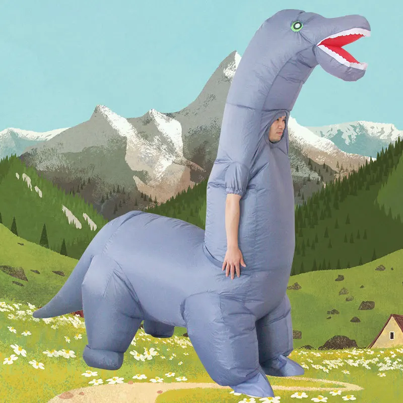 2024 novo traje de dinossauro  - Inflatable Dinosaur Costume Adult avaliação e preço