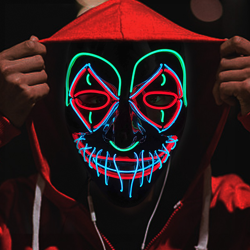 Máscara assassina de led, danç - Led Purge Mask Halloween avaliação e preço