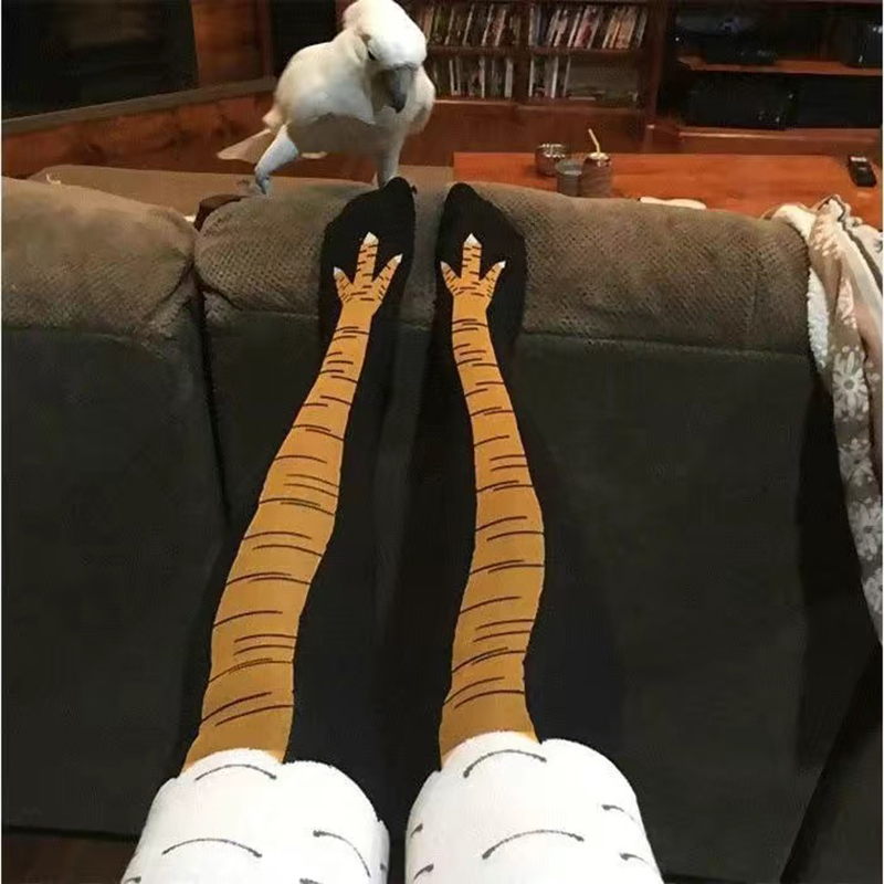 Meias Longas de Pata de Frango - Funny Chicken Leg Socks avaliação e preço