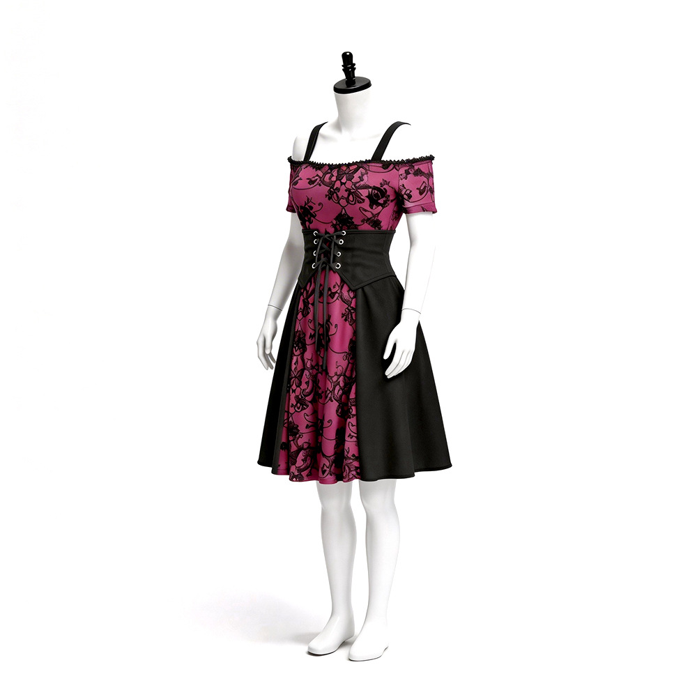 Vestido Curto Feminino Gótico  - Medieval Renaissance Dress Women avaliação e preço