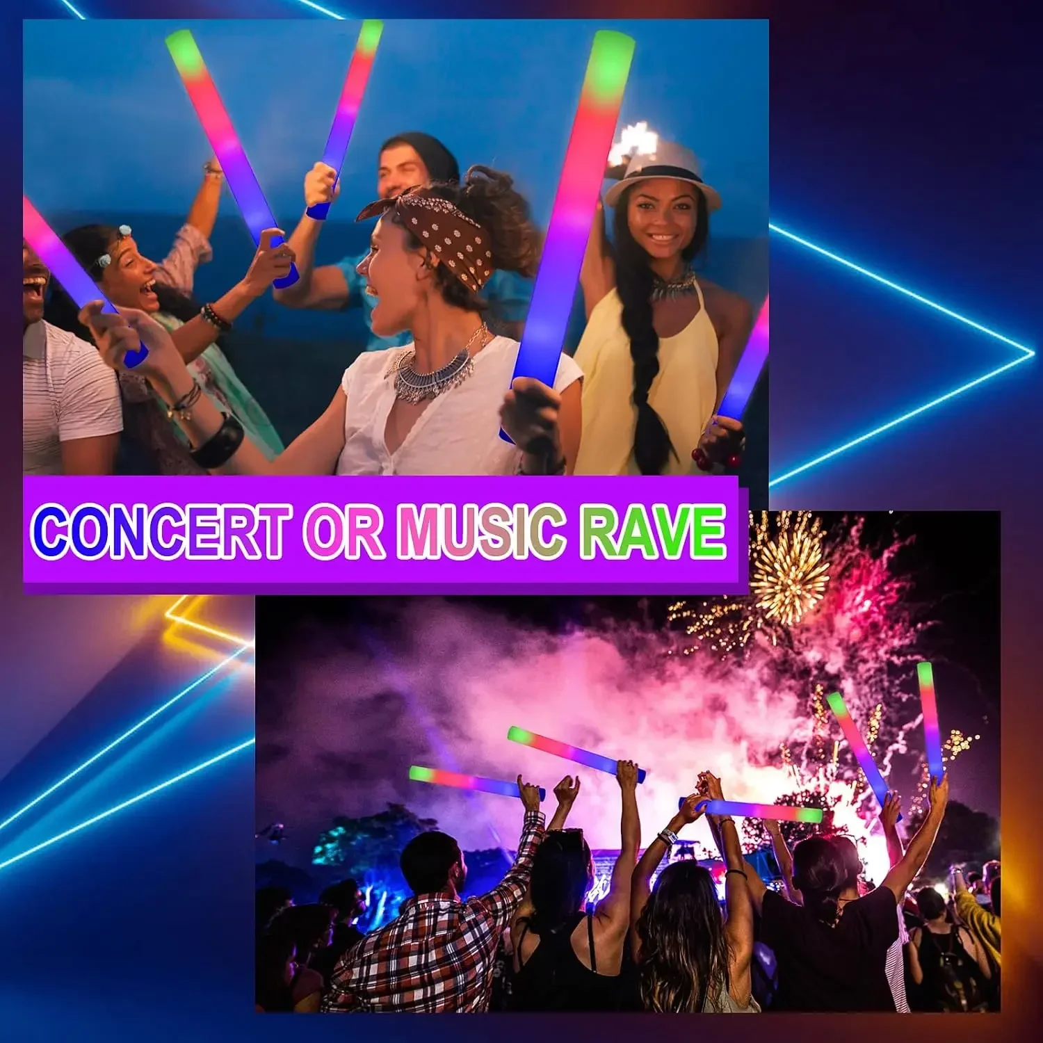 2Z-50PCS Bastões de Espuma LED - Flashing Led Foam Sticks Party avaliação e preço