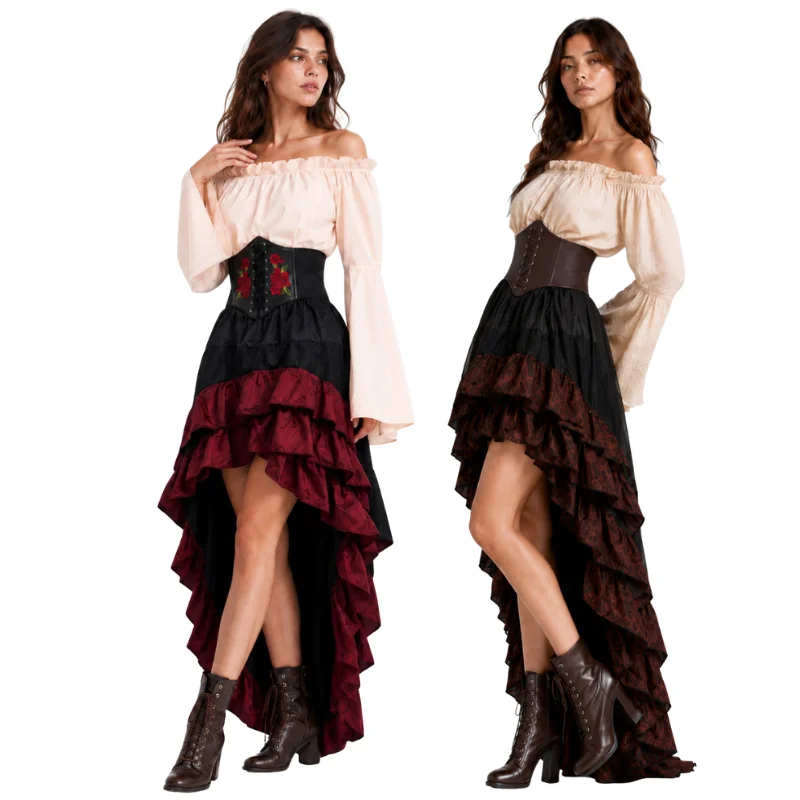 Vestido de Pirata Retrô Mediev - Medieval Renaissance Dress Women avaliação e preço