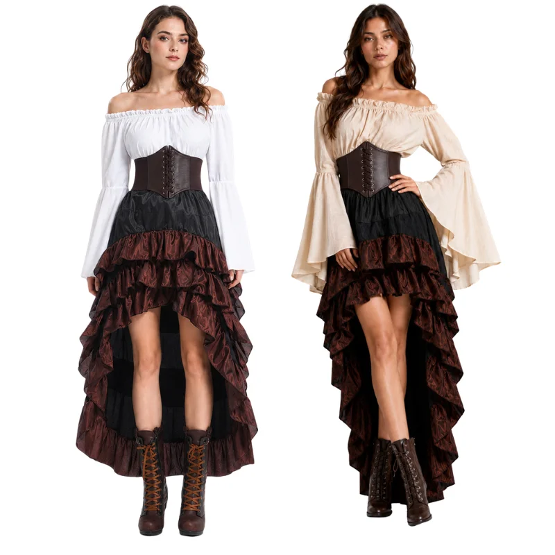Vestido de Pirata Retrô Mediev - Medieval Renaissance Dress Women avaliação e preço
