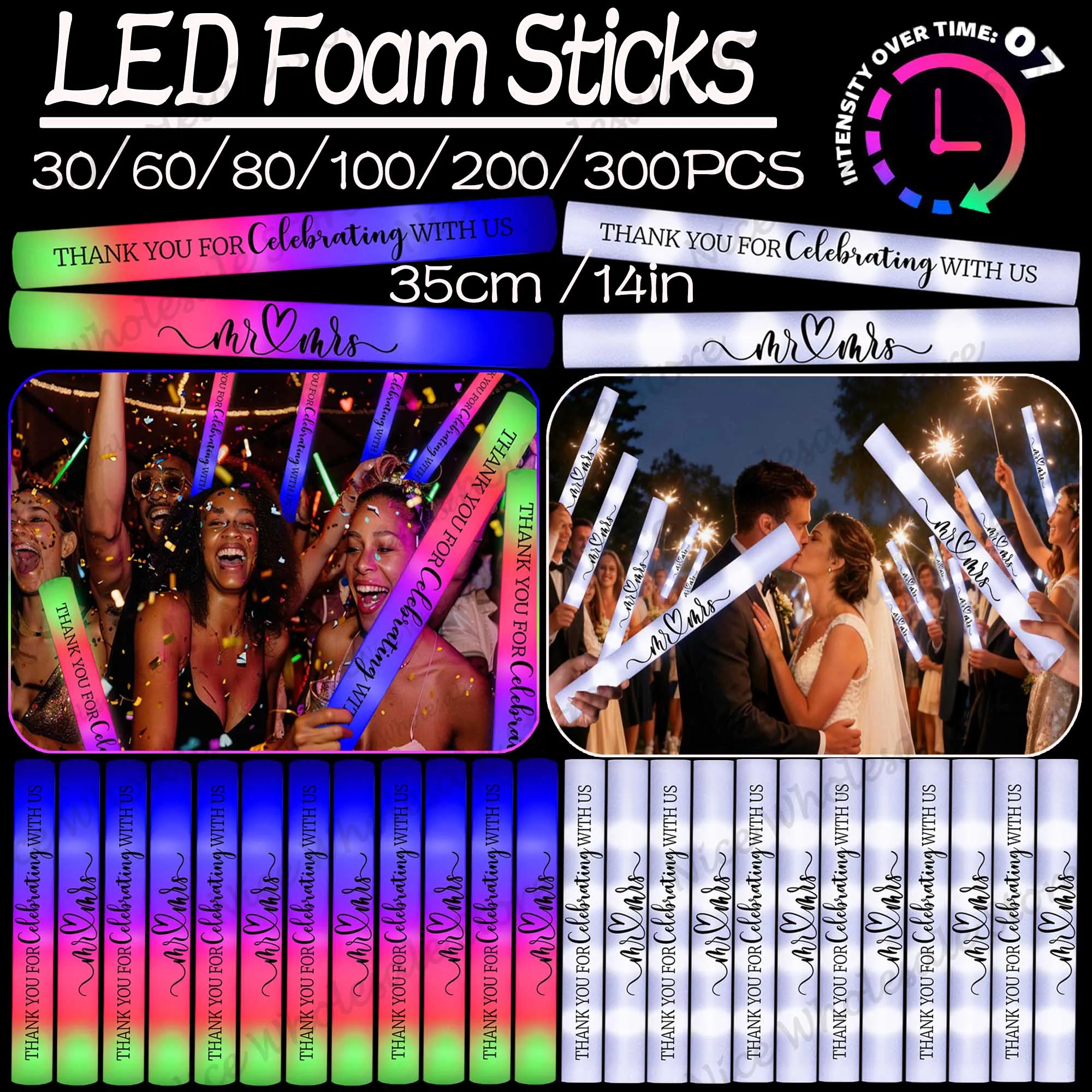 Bastões de LED luminosos a gra - Flashing Led Foam Sticks Party avaliação e preço