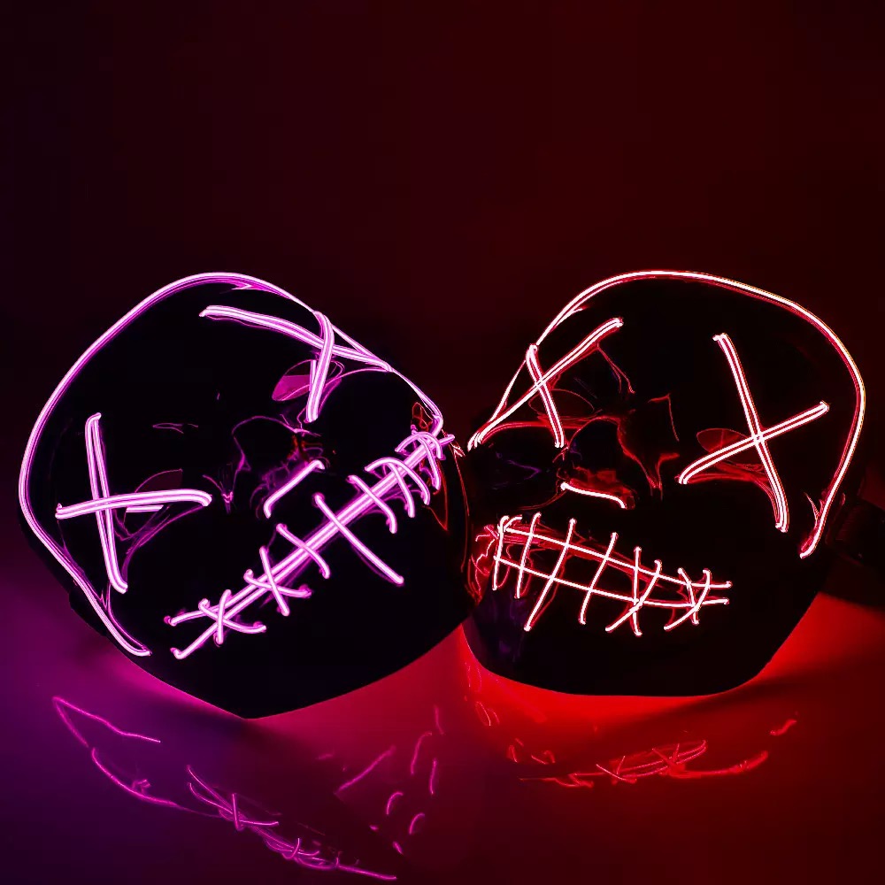 Máscaras LED Luminosas Sem Fio - Led Purge Mask Halloween avaliação e preço