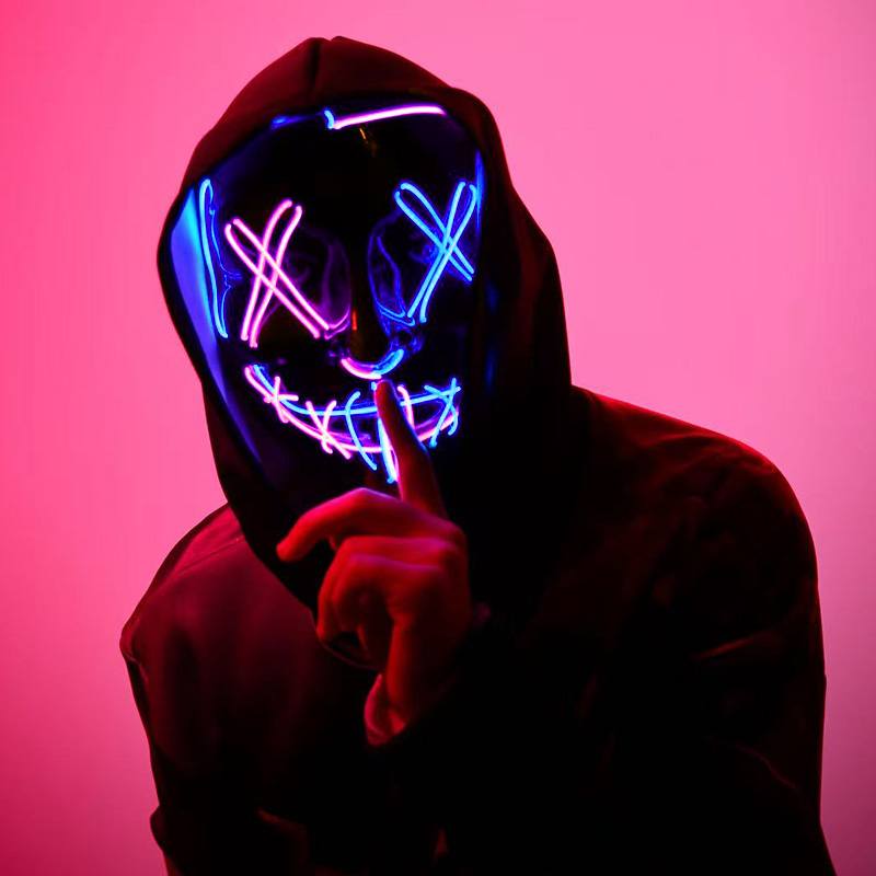 Máscaras LED Luminosas Sem Fio - Led Purge Mask Halloween avaliação e preço