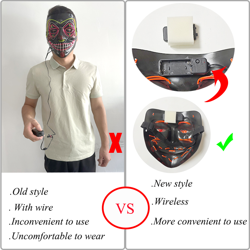 5 máscaras de Halloween assust - Led Purge Mask Halloween avaliação e preço