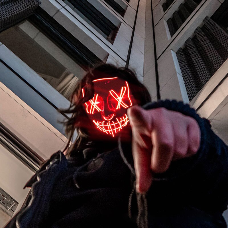 Máscara Neon LED de Halloween  - Led Purge Mask Halloween avaliação e preço